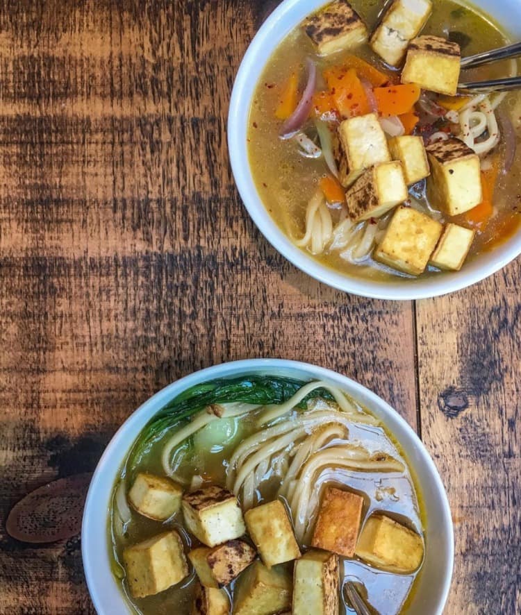 Vegan Ramen is one of my go-to recipes for a super filling and speedy to make meal. ⁣Plus here are 6 ideas of vegan ramen toppings you can add to take your dish to the next level and mix it up! Vegan Ramen Recipe with crispy Tofu topping. 
